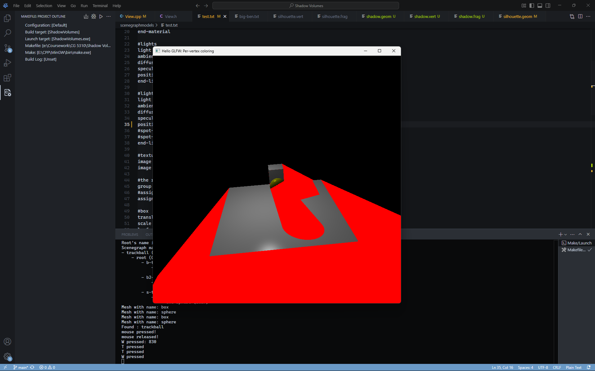 Shadow-volume-visualization